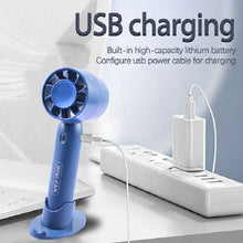 Lade das Bild in den Galerie-Viewer, USB Rechargeable Portable Mini Desktop Handheld Air Cooling Fan With Mobile Phone Holder Three Wind
