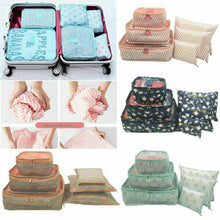Lade das Bild in den Galerie-Viewer, Unisex 6pcs Print Travel Storage Bag Clothes Underwear Cosmetics Toiletries Packing Packing Cubes Space Saving Luggage Pouch
