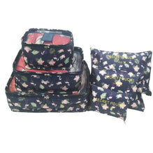 Lade das Bild in den Galerie-Viewer, Unisex 6pcs Print Travel Storage Bag Clothes Underwear Cosmetics Toiletries Packing Packing Cubes Space Saving Luggage Pouch
