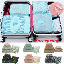 Lade das Bild in den Galerie-Viewer, Unisex 6pcs Print Travel Storage Bag Clothes Underwear Cosmetics Toiletries Packing Packing Cubes Space Saving Luggage Pouch
