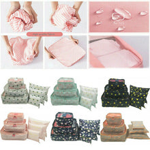 Lade das Bild in den Galerie-Viewer, Unisex 6pcs Print Travel Storage Bag Clothes Underwear Cosmetics Toiletries Packing Packing Cubes Space Saving Luggage Pouch
