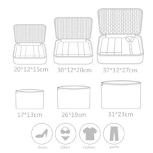 Lade das Bild in den Galerie-Viewer, 6pcs Travel Bags Waterproof Clothes Storage Luggage Organizer Pouch Packing Cube High Capacity Travel Set Weekend Bag
