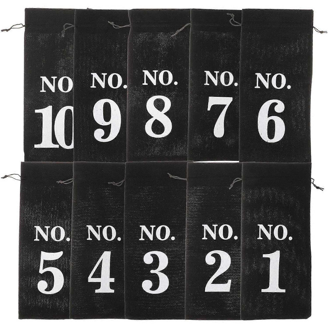 10pcs Christmas Gift Bags Linen Jute Wine Bottle Bags Reusable Sachet