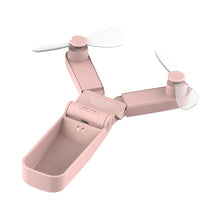 Load image into Gallery viewer, Mini  Handheld Double Head Electric Fan USB Rechargeable Adjustable Portable Foldable Lovely Mini Fo
