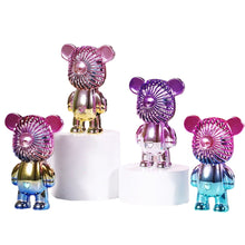 Lade das Bild in den Galerie-Viewer, Cute Cartoon Bear Fan USB Third Gear Rechargeable Quiet Pocket Fan Cooling Hand Portable Fan Home Of

