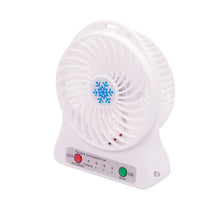 Lade das Bild in den Galerie-Viewer, Mini Portable Handheld Fan Rechargeable USB with LED Light Desktop Air Cooler Outdoor Office Small F
