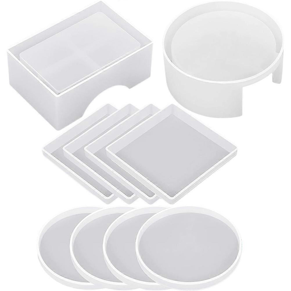 1Set Cup Mat Coaster Casting Mold DIY Resin Epoxy Mold Coaster Holder Making Mold
