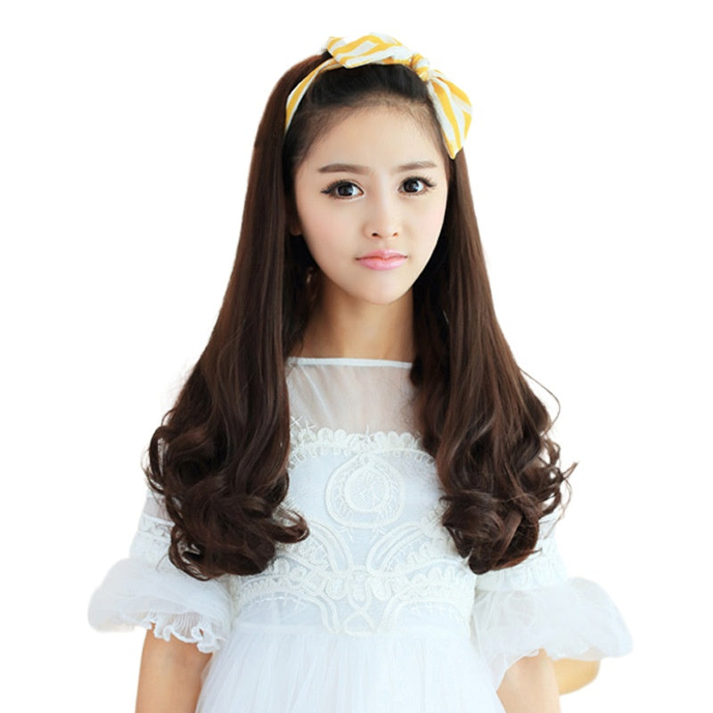 Women Wig Fluffy Half Headgear Rinka Haircut Big Wave Mid-Length Long Hair W302