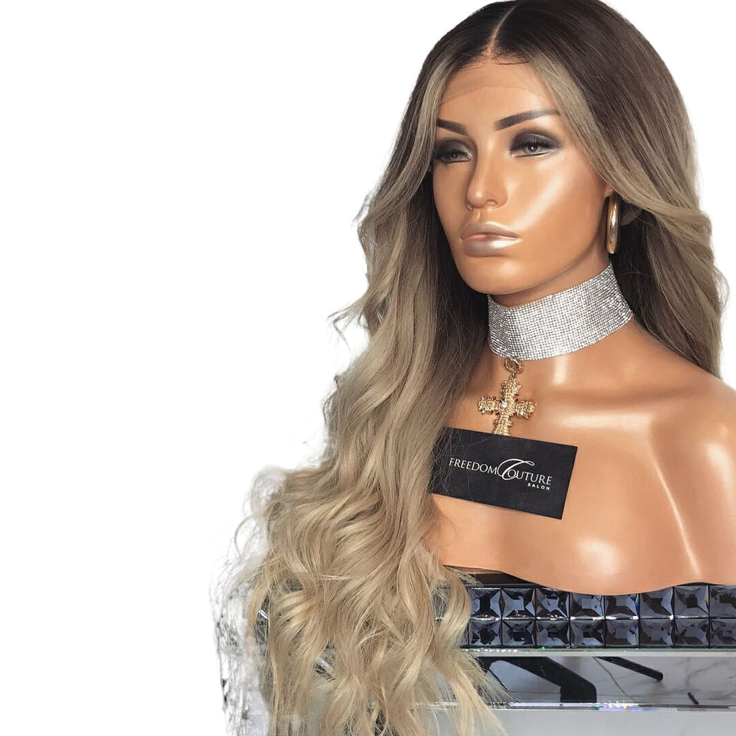 Women Wig Medium Long Curly Hair Synthetic Wigs W442