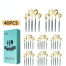 Lade das Bild in den Galerie-Viewer, 304 Stainless Steel Flatware Sets 8 People Western Food/Steak Knife, Fork and Spoon Suit
