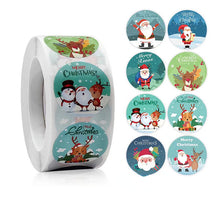 Load image into Gallery viewer, 2x500pcs Christmas Xmas Santa Claus Elk Merry Christmas Christmas Stickers tape
