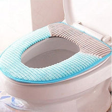 Load image into Gallery viewer, 3pcs Toilet Seat Cover Pads Corduroy   Autumn and Winter Warm Pu Waterproof Plush Thicker Velcro

