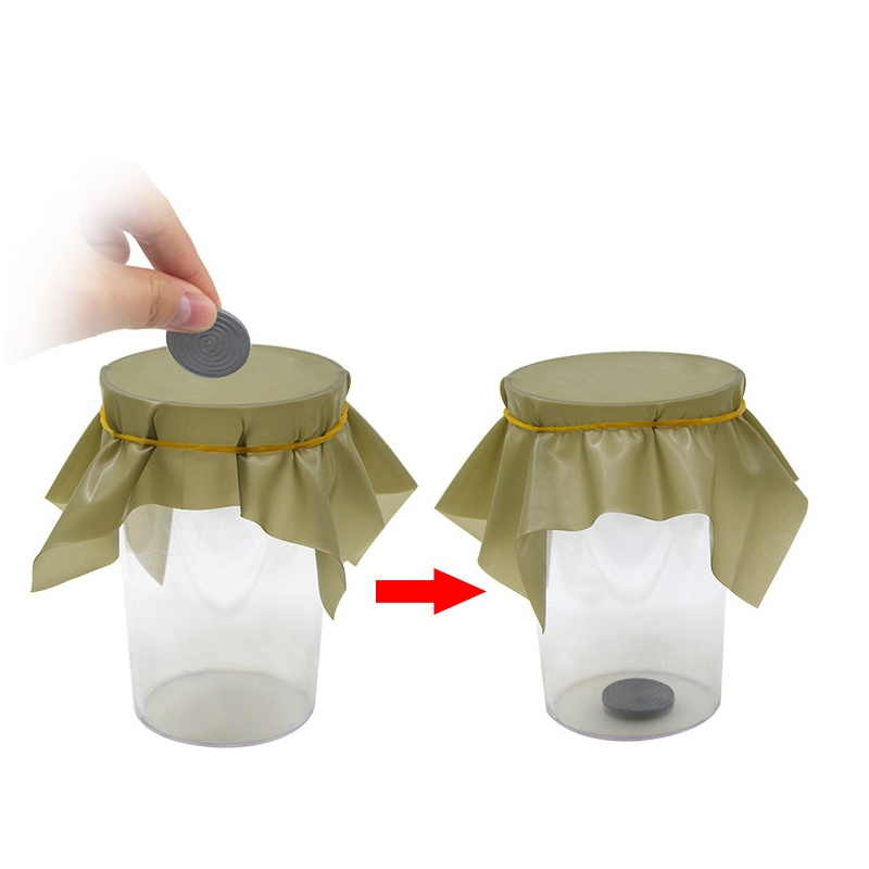 1pcs Pena Coin Penetration Dish Coin Thru Rubber Sheet Into Cup Magic Props