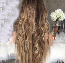 Lade das Bild in den Galerie-Viewer, Women Wig Synthetic Wigs Brown Yellow Gradient Long Curly Hair W291

