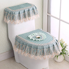 Load image into Gallery viewer, 3pcs Toilet Seat Cover Pads Korean Fabric Craft Gold Velvet Lace     Three-Piece Set   Dust
