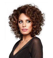 Lade das Bild in den Galerie-Viewer, Fashion Women Wig Short Brown Fluffy Roll Headgear W520
