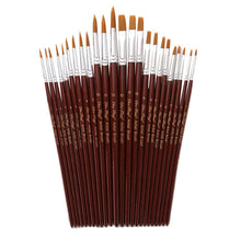 Load image into Gallery viewer, 12 PCs Pointed Nylon Hair Watercolor Brush Pen Wine Red Rod Brush
