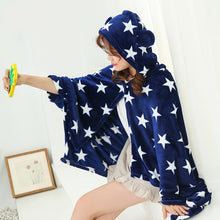 Load image into Gallery viewer, Flannel Blanket Cape and Shawl Cartoon Blanket Soft Breathable Autumn and Winter Lunch Break Blanket
