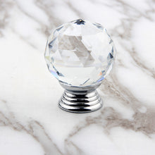 Load image into Gallery viewer, 10PCs Metal Handle Spherical 30mm Crystal Furniture Handle Wardrobe Drawer Door Handle
