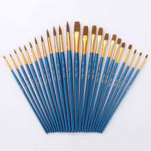 Load image into Gallery viewer, 12 Nylon Hair Flat Head Blue Rod Oil Painting Writing Brush for Art
