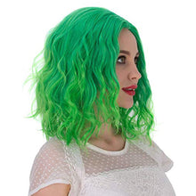 Load image into Gallery viewer, Women Wig Green High-Temperature Fiber Head Cover Short Curly W510

