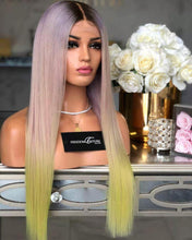 Lade das Bild in den Galerie-Viewer, Women Wig Three-Color Gradient Mid-Length Straight Hair W319
