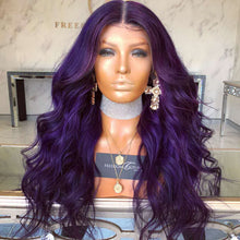 Load image into Gallery viewer, Women Wig Synthetic Wigs Medium Long Curly Hair Big Wave Purple W314
