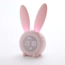 Load image into Gallery viewer, Smart Multi-Function Alarm Clock LED Display Rabbit Timing Alarm Clock Sound and Light Control Night Lamp for Children
