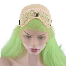 Lade das Bild in den Galerie-Viewer, Women Wig Fluorescent Green Lace Long Straight Hair W486
