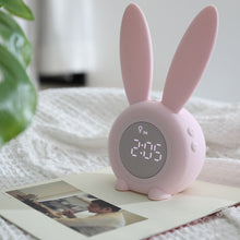 Load image into Gallery viewer, Smart Multi-Function Alarm Clock LED Display Rabbit Timing Alarm Clock Sound and Light Control Night Lamp for Children
