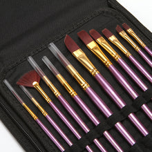 Load image into Gallery viewer, 12 PCs Nylon Hair Brush Purple Rod Watercolor Brush Pens Set
