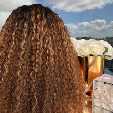 Load image into Gallery viewer, Women Wig Black Brown Mid-Length Small Curly Hair Long Hair Hood W270
