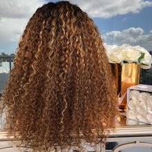 Load image into Gallery viewer, Women Wig Black Brown Mid-Length Small Curly Hair Long Hair Hood W270
