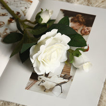 Load image into Gallery viewer, 3PCs Flannel Rose Flower Artificial Fake Flower Plants Home Decoration Wedding Bouquet
