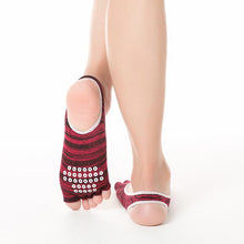 Lade das Bild in den Galerie-Viewer, 2 pair New Women&#39;s Yoga Socks Cotton Breathable Fingerless Non-slip Short Socks
