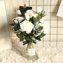 Load image into Gallery viewer, 3PCs Flannel Rose Flower Artificial Fake Flower Plants Home Decoration Wedding Bouquet
