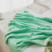 Load image into Gallery viewer, Wave Pattern Herringbone Tassel Nap Blanket Cover Blanket Blanket Line Blanket Acrylic
