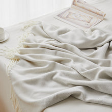 Load image into Gallery viewer, Wave Pattern Herringbone Tassel Nap Blanket Cover Blanket Blanket Line Blanket Acrylic
