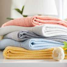 Load image into Gallery viewer, Wave Pattern Herringbone Tassel Nap Blanket Cover Blanket Blanket Line Blanket Acrylic
