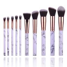 Lade das Bild in den Galerie-Viewer, 10 Marble Makeup Brushes 5 Big 5 Small Marble Pattern Makeup Brush Set
