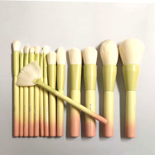 Lade das Bild in den Galerie-Viewer, 14 PCs Makeup Brushes White Imitation Wool Gradient Color Handle Pu Bag
