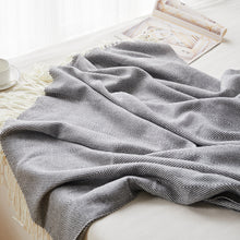Load image into Gallery viewer, Wave Pattern Herringbone Tassel Nap Blanket Cover Blanket Blanket Line Blanket Acrylic
