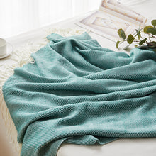 Load image into Gallery viewer, Wave Pattern Herringbone Tassel Nap Blanket Cover Blanket Blanket Line Blanket Acrylic
