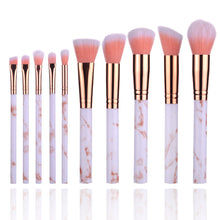 Lade das Bild in den Galerie-Viewer, 10 Marble Makeup Brushes 5 Big 5 Small Marble Pattern Makeup Brush Set
