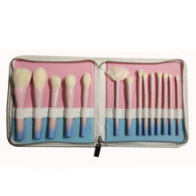 Lade das Bild in den Galerie-Viewer, 14 PCs Makeup Brushes White Imitation Wool Gradient Color Handle Pu Bag
