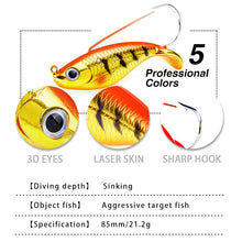 Lade das Bild in den Galerie-Viewer, 2pcs Lure Single Hook Simulation Scale Hard Bait 8.5 Cm21g VIB Bait
