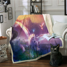 Lade das Bild in den Galerie-Viewer, Double-Layer Thickened Digital Printing Blanket Sofa Blanket Square Plush Blanket
