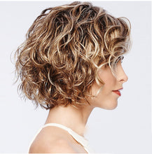 Load image into Gallery viewer, Women Wig Side Short Curly Hair Golden Brown Curly Hair W447
