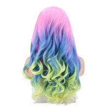 Lade das Bild in den Galerie-Viewer, Women Wig Gradient Color Front Lace Chemical Fiber Length Curling Iron Set W415
