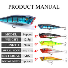 Lade das Bild in den Galerie-Viewer, 2PCs Lure Wave Climbing 9cm/12.5G Simulation Fresh Water Sea Fishing Topmouth Culter
